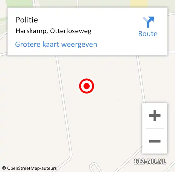 Locatie op kaart van de 112 melding: Politie Harskamp, Otterloseweg op 20 juli 2023 18:23