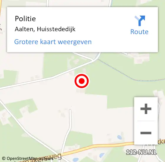 Locatie op kaart van de 112 melding: Politie Aalten, Huisstededijk op 20 juli 2023 19:20