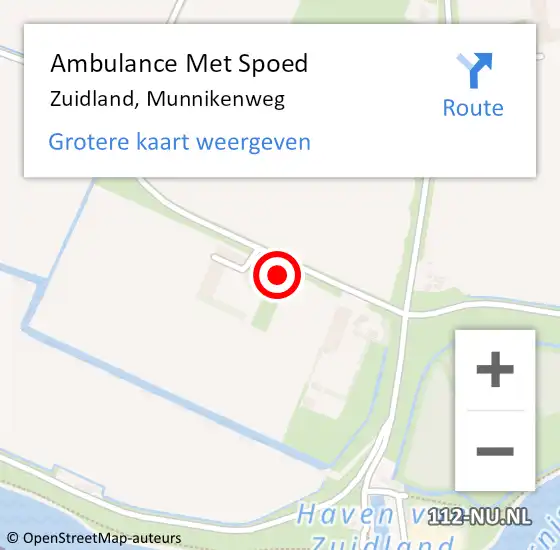 Locatie op kaart van de 112 melding: Ambulance Met Spoed Naar Zuidland, Munnikenweg op 20 juli 2023 19:43