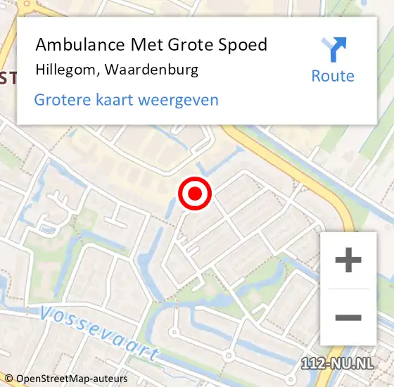 Locatie op kaart van de 112 melding: Ambulance Met Grote Spoed Naar Hillegom, Waardenburg op 20 juli 2023 19:52