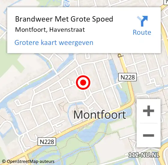 Locatie op kaart van de 112 melding: Brandweer Met Grote Spoed Naar Montfoort, Havenstraat op 20 juli 2023 20:55