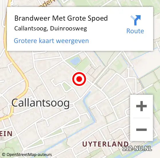Locatie op kaart van de 112 melding: Brandweer Met Grote Spoed Naar Callantsoog, Duinroosweg op 20 juli 2023 21:19