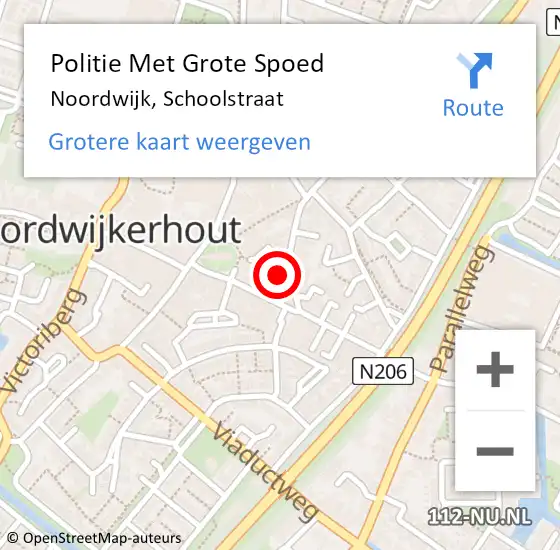 Locatie op kaart van de 112 melding: Politie Met Grote Spoed Naar Noordwijk, Schoolstraat op 20 juli 2023 21:30