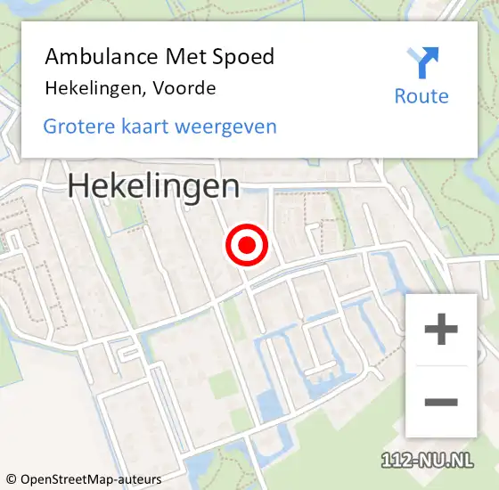 Locatie op kaart van de 112 melding: Ambulance Met Spoed Naar Hekelingen, Voorde op 2 september 2014 12:02