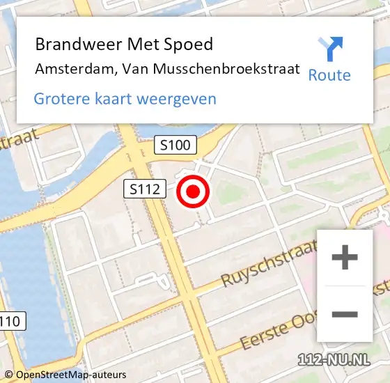 Locatie op kaart van de 112 melding: Brandweer Met Spoed Naar Amsterdam, Van Musschenbroekstraat op 20 juli 2023 22:52