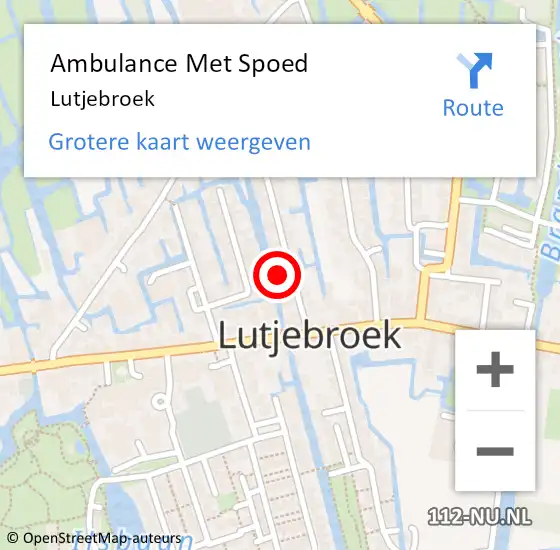 Locatie op kaart van de 112 melding: Ambulance Met Spoed Naar Lutjebroek op 20 juli 2023 22:57