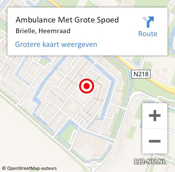 Locatie op kaart van de 112 melding: Ambulance Met Grote Spoed Naar Brielle, Heemraad op 21 juli 2023 00:27