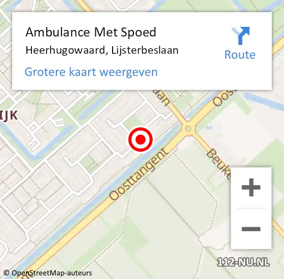 Locatie op kaart van de 112 melding: Ambulance Met Spoed Naar Heerhugowaard, Lijsterbeslaan op 21 juli 2023 01:07