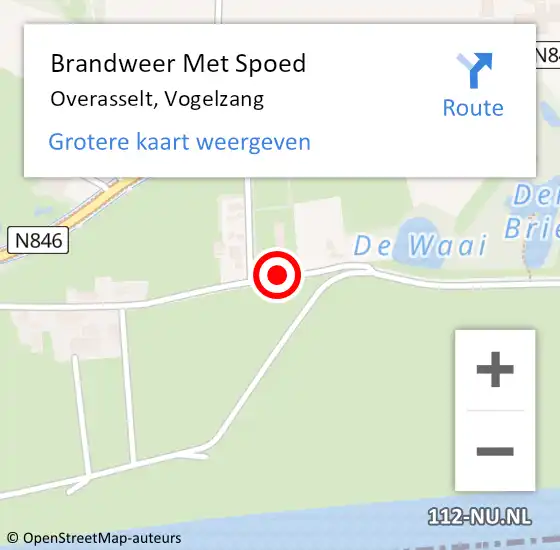 Locatie op kaart van de 112 melding: Brandweer Met Spoed Naar Overasselt, Vogelzang op 21 juli 2023 02:26