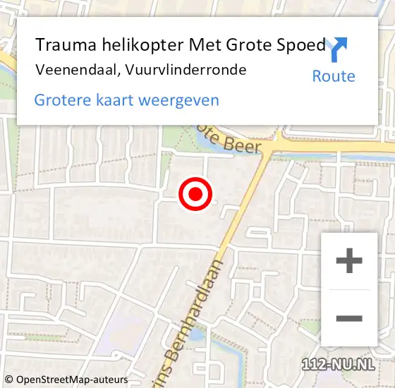 Locatie op kaart van de 112 melding: Trauma helikopter Met Grote Spoed Naar Veenendaal, Vuurvlinderronde op 21 juli 2023 02:41