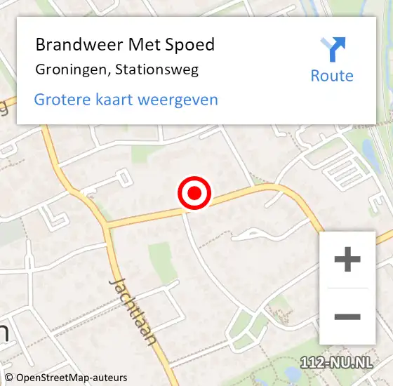 Locatie op kaart van de 112 melding: Brandweer Met Spoed Naar Groningen, Stationsweg op 21 juli 2023 03:12