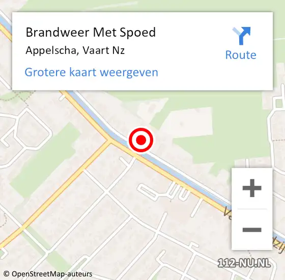 Locatie op kaart van de 112 melding: Brandweer Met Spoed Naar Appelscha, Vaart Nz op 21 juli 2023 05:25