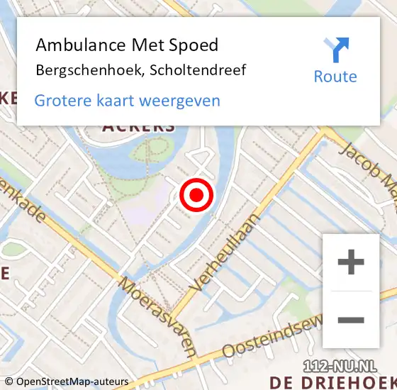 Locatie op kaart van de 112 melding: Ambulance Met Spoed Naar Bergschenhoek, Scholtendreef op 21 juli 2023 06:30