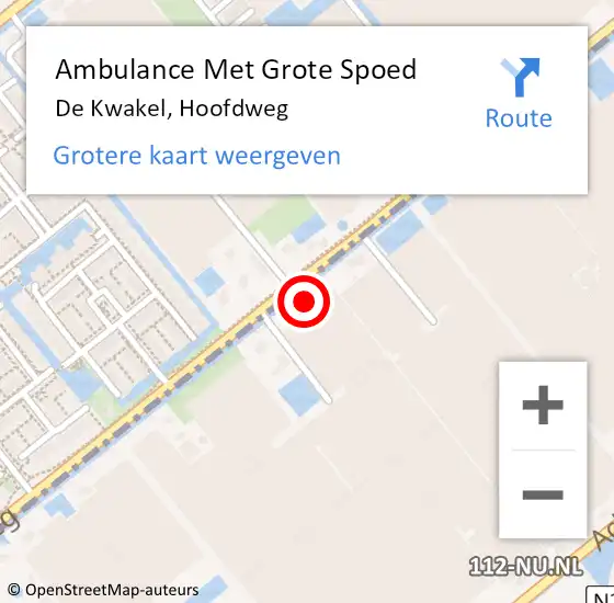 Locatie op kaart van de 112 melding: Ambulance Met Grote Spoed Naar De Kwakel, Hoofdweg op 21 juli 2023 08:15