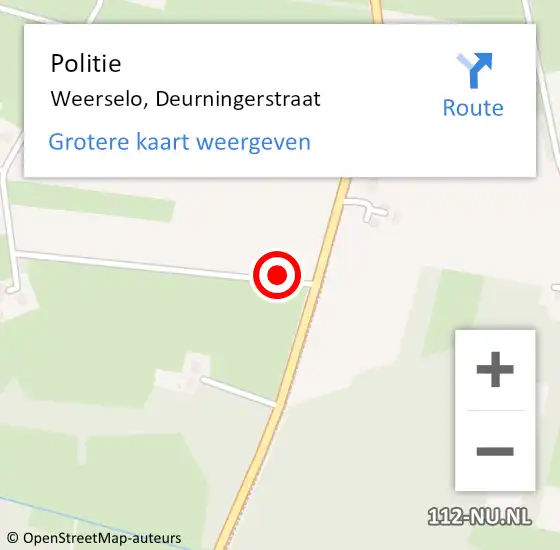 Locatie op kaart van de 112 melding: Politie Weerselo, Deurningerstraat op 21 juli 2023 08:25