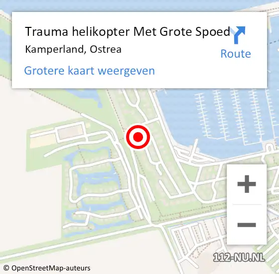 Locatie op kaart van de 112 melding: Trauma helikopter Met Grote Spoed Naar Kamperland, Ostrea op 21 juli 2023 09:14