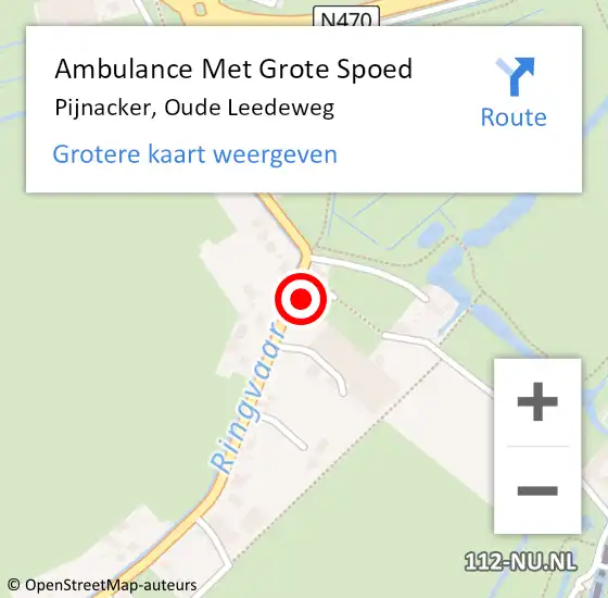 Locatie op kaart van de 112 melding: Ambulance Met Grote Spoed Naar Pijnacker, Oude Leedeweg op 2 september 2014 12:52