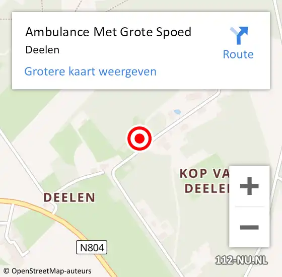 Locatie op kaart van de 112 melding: Ambulance Met Grote Spoed Naar Deelen op 21 juli 2023 12:08
