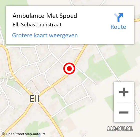 Locatie op kaart van de 112 melding: Ambulance Met Spoed Naar Ell, Sebastiaanstraat op 21 juli 2023 12:16
