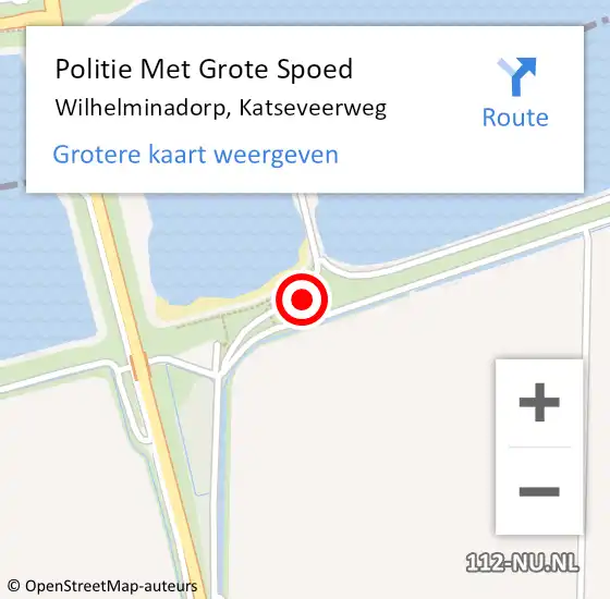 Locatie op kaart van de 112 melding: Politie Met Grote Spoed Naar Wilhelminadorp, Katseveerweg op 21 juli 2023 13:00