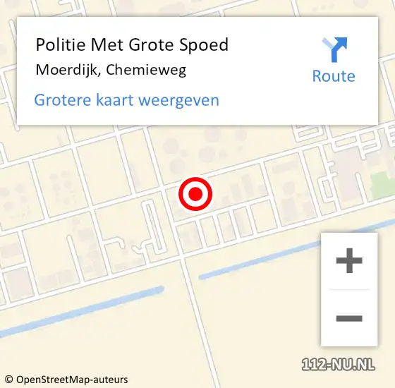 Locatie op kaart van de 112 melding: Politie Met Grote Spoed Naar Moerdijk, Chemieweg op 21 juli 2023 13:15