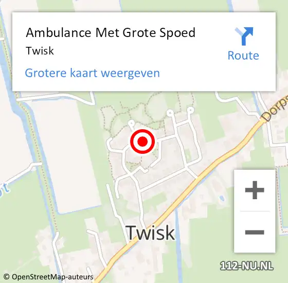 Locatie op kaart van de 112 melding: Ambulance Met Grote Spoed Naar Twisk op 21 juli 2023 13:59