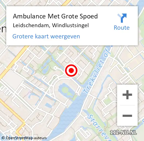 Locatie op kaart van de 112 melding: Ambulance Met Grote Spoed Naar Leidschendam, Windlustsingel op 21 juli 2023 15:45