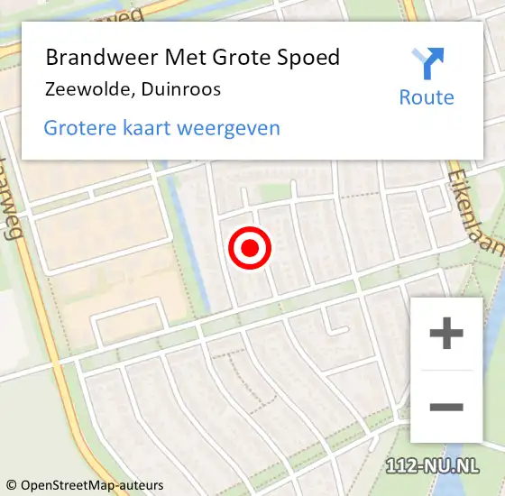 Locatie op kaart van de 112 melding: Brandweer Met Grote Spoed Naar Zeewolde, Duinroos op 2 september 2014 13:21