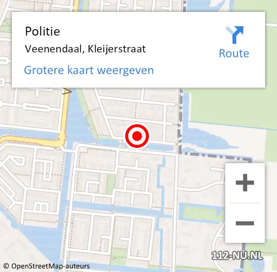 Locatie op kaart van de 112 melding: Politie Veenendaal, Kleijerstraat op 21 juli 2023 16:39