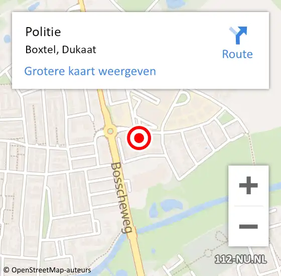 Locatie op kaart van de 112 melding: Politie Boxtel, Dukaat op 21 juli 2023 16:46