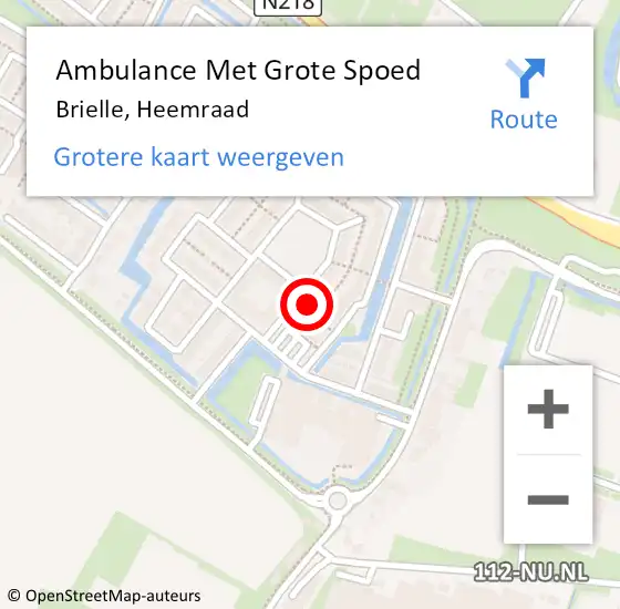 Locatie op kaart van de 112 melding: Ambulance Met Grote Spoed Naar Brielle, Heemraad op 21 juli 2023 16:56
