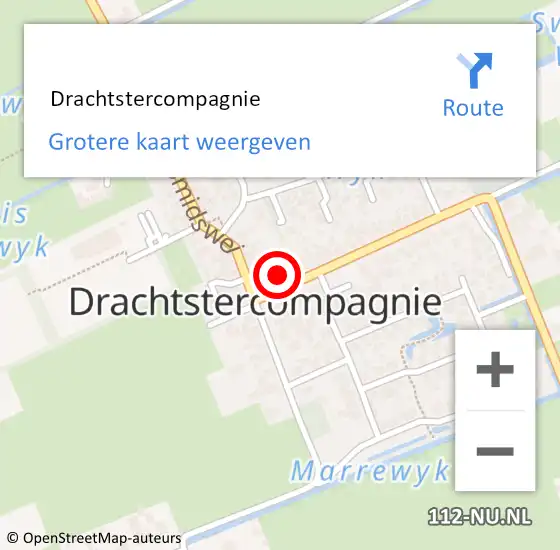 Locatie op kaart van de 112 melding:  Drachtstercompagnie op 21 juli 2023 16:59