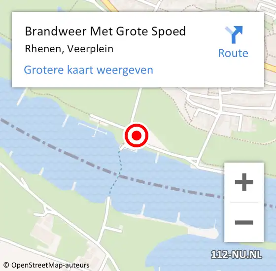 Locatie op kaart van de 112 melding: Brandweer Met Grote Spoed Naar Rhenen, Veerplein op 21 juli 2023 17:21