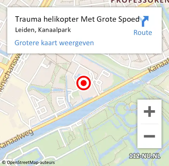 Locatie op kaart van de 112 melding: Trauma helikopter Met Grote Spoed Naar Leiden, Kanaalpark op 21 juli 2023 18:18