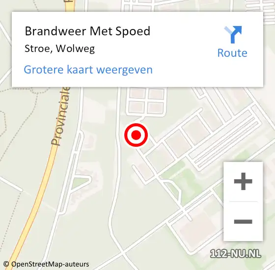 Locatie op kaart van de 112 melding: Brandweer Met Spoed Naar Stroe, Wolweg op 21 juli 2023 18:38
