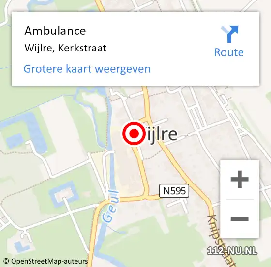 Locatie op kaart van de 112 melding: Ambulance Wijlre, Kerkstraat op 2 september 2014 13:46