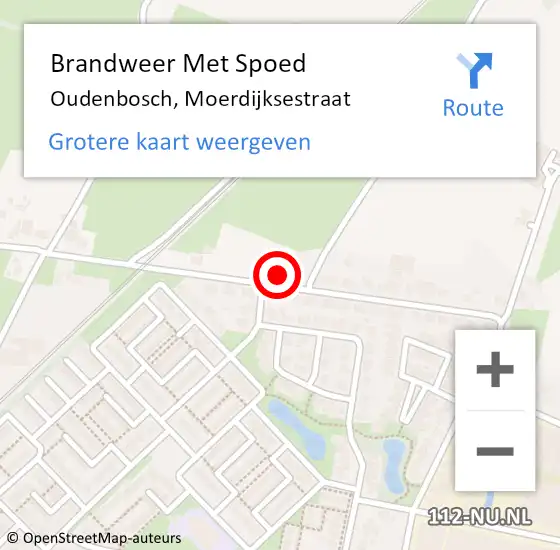 Locatie op kaart van de 112 melding: Brandweer Met Spoed Naar Oudenbosch, Moerdijksestraat op 21 juli 2023 20:48