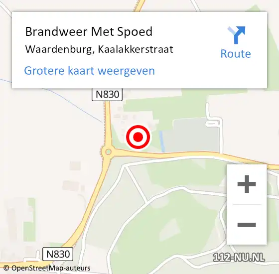 Locatie op kaart van de 112 melding: Brandweer Met Spoed Naar Waardenburg, Kaalakkerstraat op 21 juli 2023 21:25