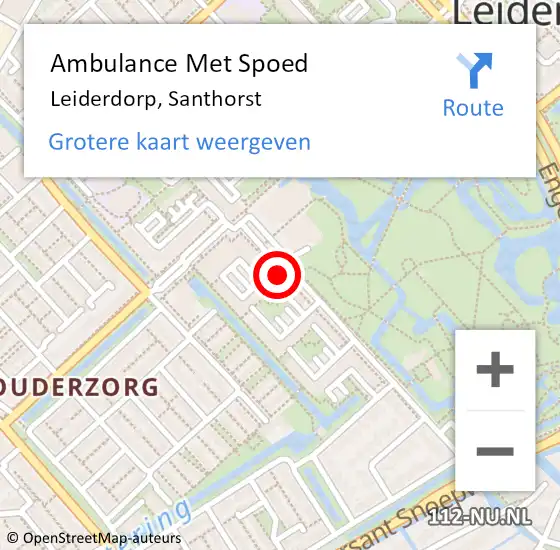 Locatie op kaart van de 112 melding: Ambulance Met Spoed Naar Leiderdorp, Santhorst op 21 juli 2023 22:09