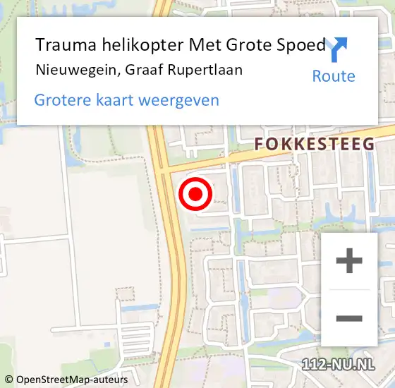 Locatie op kaart van de 112 melding: Trauma helikopter Met Grote Spoed Naar Nieuwegein, Graaf Rupertlaan op 21 juli 2023 22:17