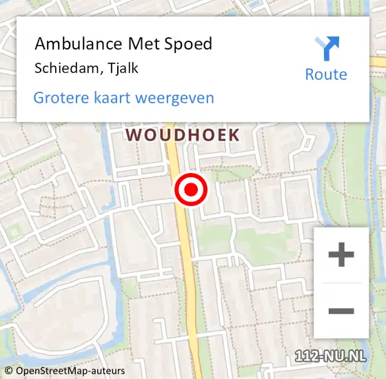 Locatie op kaart van de 112 melding: Ambulance Met Spoed Naar Schiedam, Tjalk op 21 juli 2023 22:25