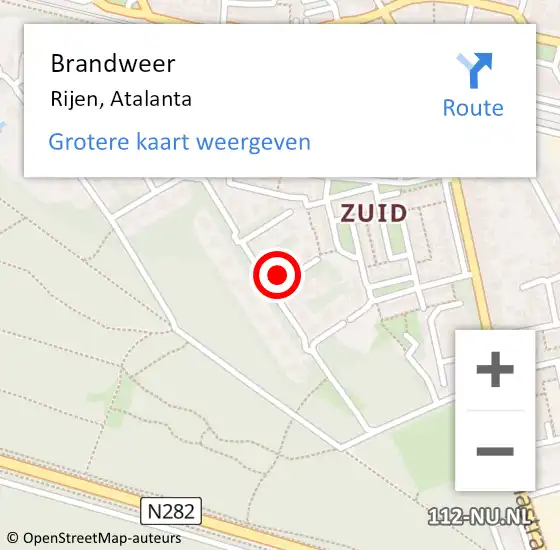 Locatie op kaart van de 112 melding: Brandweer Rijen, Atalanta op 21 juli 2023 22:42