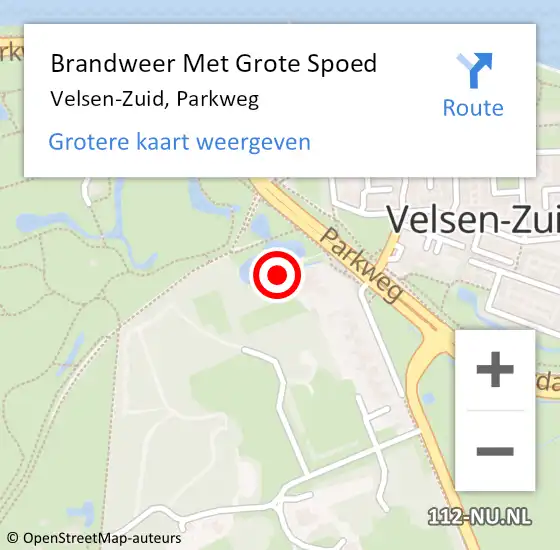 Locatie op kaart van de 112 melding: Brandweer Met Grote Spoed Naar Velsen-Zuid, Parkweg op 21 juli 2023 23:16