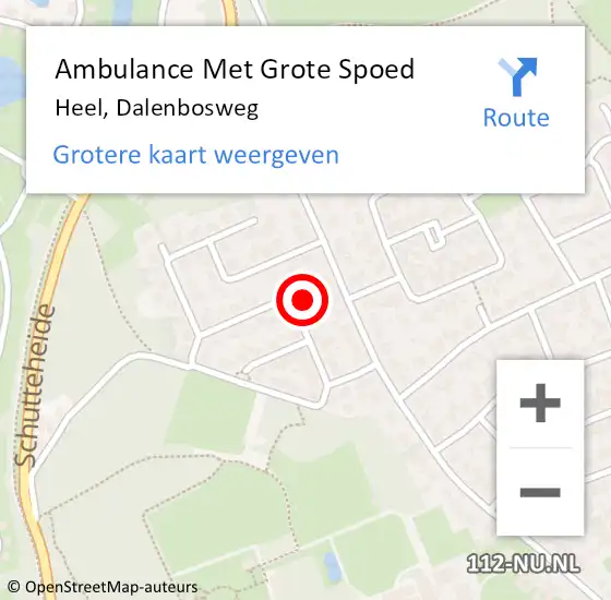Locatie op kaart van de 112 melding: Ambulance Met Grote Spoed Naar Heel, Dalenbosweg op 21 juli 2023 23:25
