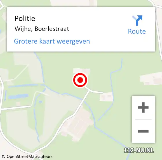 Locatie op kaart van de 112 melding: Politie Wijhe, Boerlestraat op 22 juli 2023 00:30