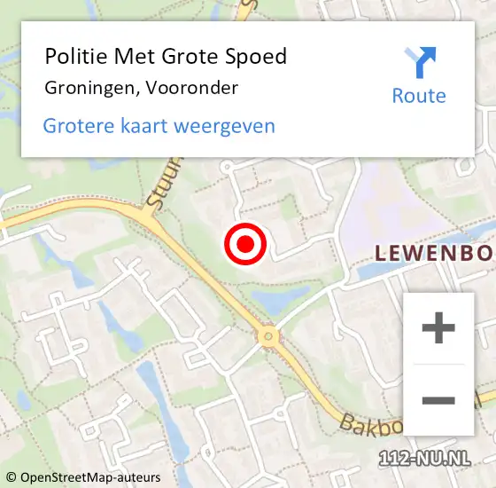 Locatie op kaart van de 112 melding: Politie Met Grote Spoed Naar Groningen, Vooronder op 22 juli 2023 03:50