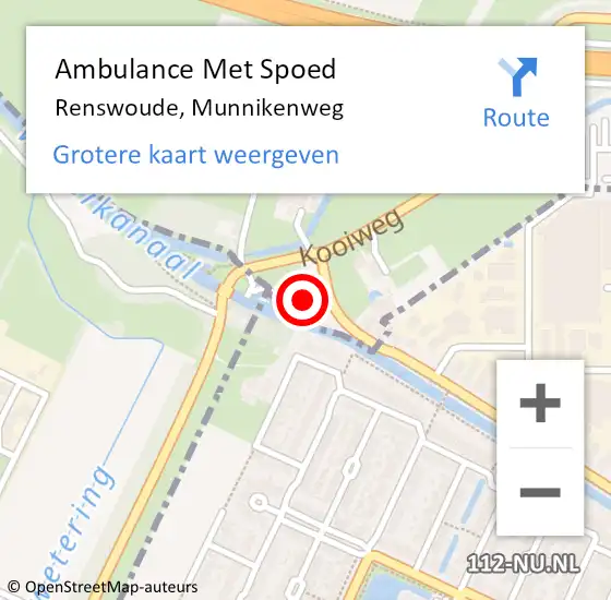 Locatie op kaart van de 112 melding: Ambulance Met Spoed Naar Renswoude, Munnikenweg op 2 september 2014 14:09