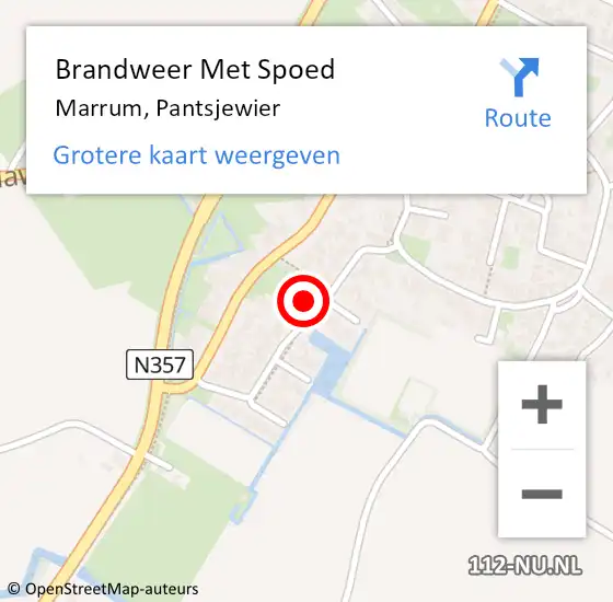 Locatie op kaart van de 112 melding: Brandweer Met Spoed Naar Marrum, Pantsjewier op 22 juli 2023 04:50