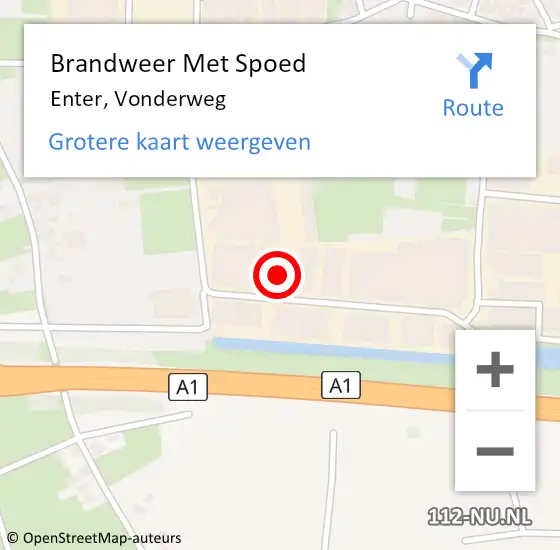 Locatie op kaart van de 112 melding: Brandweer Met Spoed Naar Enter, Vonderweg op 22 juli 2023 07:50