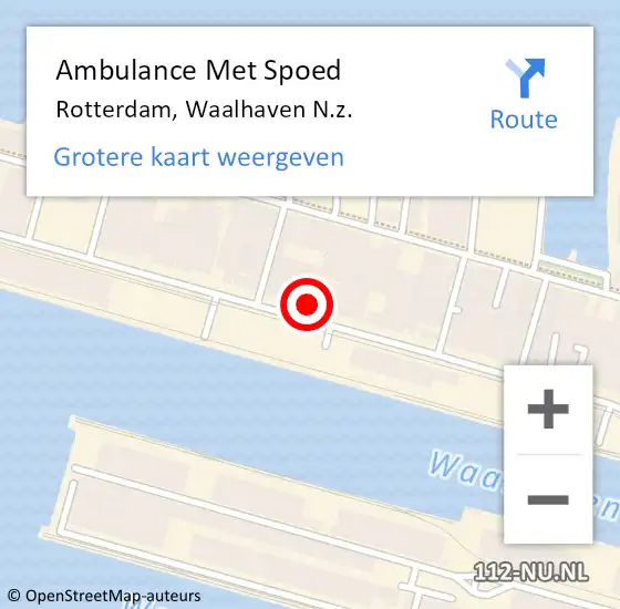 Locatie op kaart van de 112 melding: Ambulance Met Spoed Naar Rotterdam, Waalhaven N.z. op 22 juli 2023 07:55
